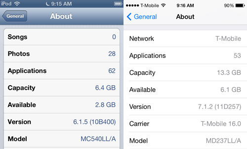 iOS 6 and iOS 7 Display Order Number as Model